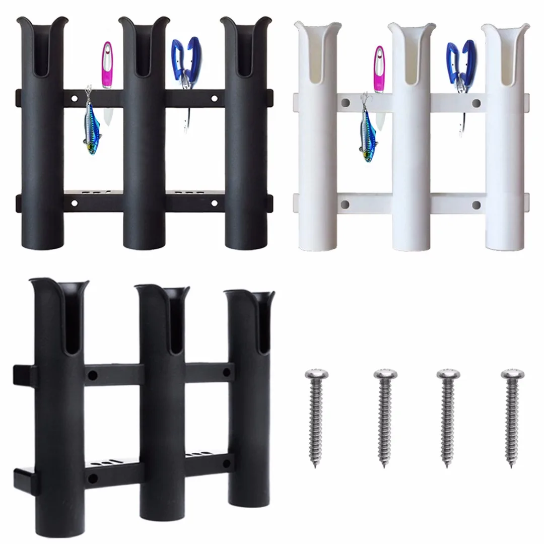 Marine Boat Yacht Kayak Fishing 3 Link Rod Holder Pole Side Mount Rod Holder Fishing Bracket Rack Tool Black/White