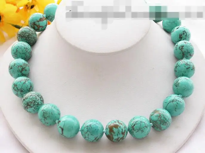 

song voge gem nanJ1425 round green turquoise bead necklace