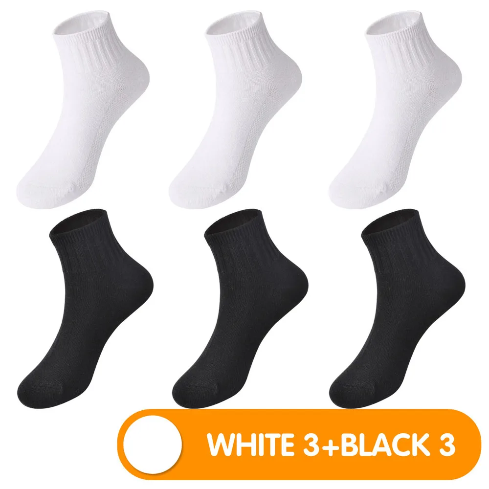 MIPP брендовые носки 6 пар/лот спортивные носки для путешествий с двойной иглой технология хлопок антибактериальный дезодорант белый классический стиль - Цвет: Gray Black each 3