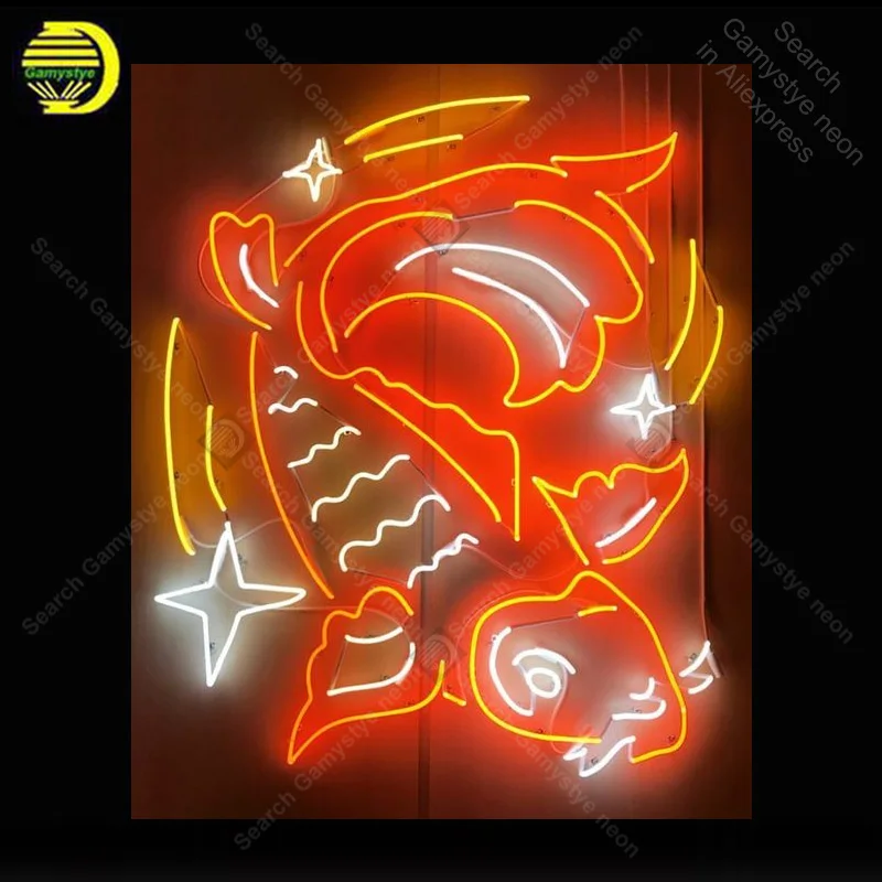 

NEON SIGN For Fish Sign Goldfish light lampara neon signs sale vintage neon light for Windower wall custom made decorate vintage