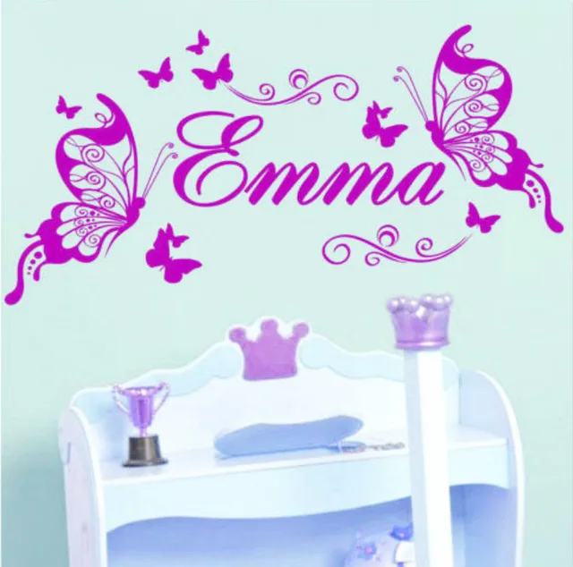 Personalized Name Butterfly EMMA Wall Decor DIY Wall Sticker for Kids