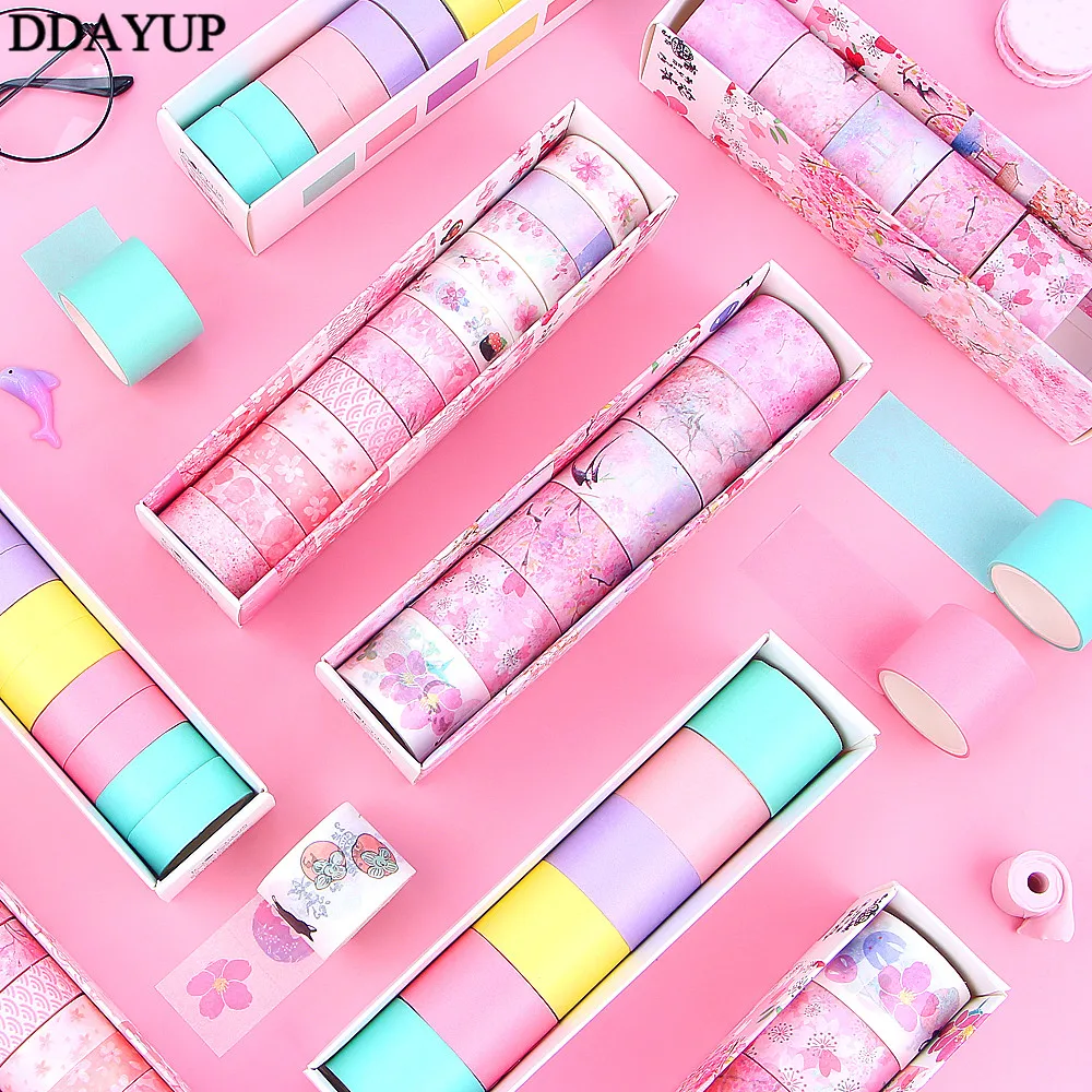 

Pink Washi Tape Masking Tape Stickers Scrapbooking Cinta Adhesiva Decorativa Washitape Bant Adhesive Flower Solid