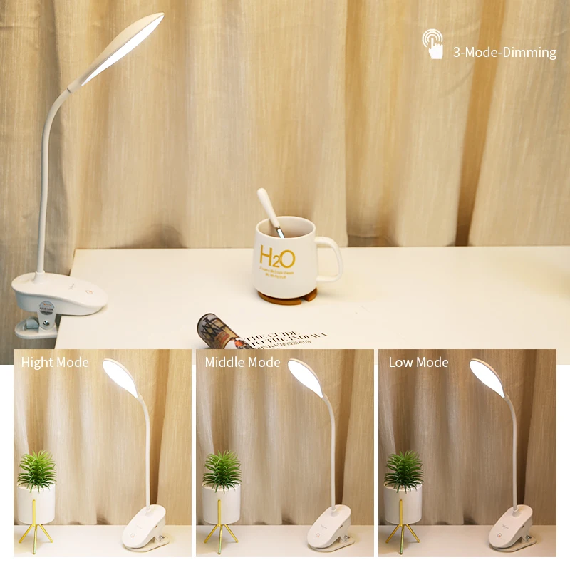  YAGE 7300K USB Table Lamp with Clip 1200mAh 18650 Rechargeable Led Desk Lamp Touch Lampe Flexo Bure - 32965439309