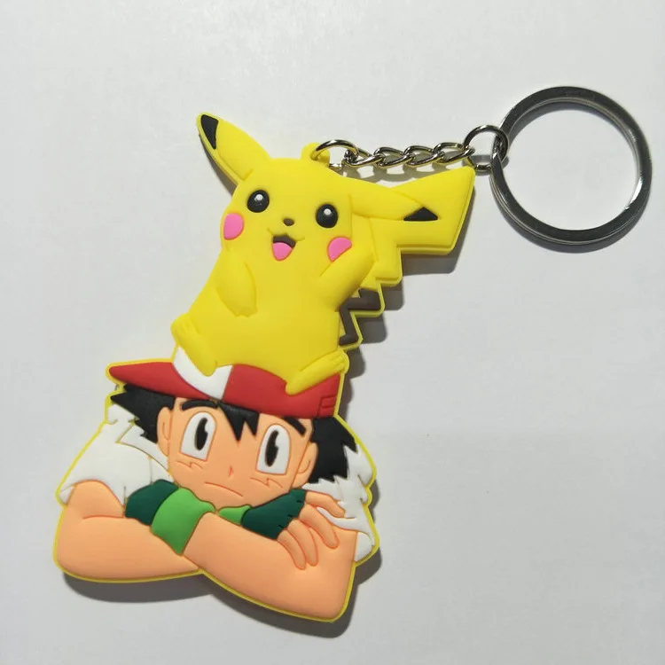 LLavero de PVC anime monstruo de bolsillo Bulbasaur Charmander divertido novedad colgante silicona para llave joyería Chaveiro Llaveros regalo