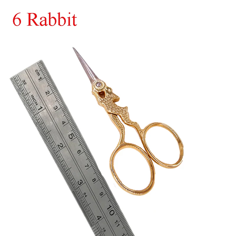 Рукоделие Thrum Fancywork Dressmake Scissor ткань резьба ножницы швейная игла Вышивка крестом портной пряжи винтажная отделка - Цвет: Gold Rabbit