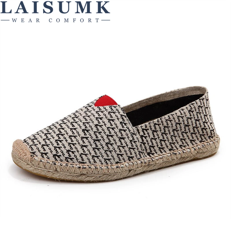 

LAISUMK Slip On Women Flats Shoes Breathable Air Mesh Low Top Single Shoes Shallow Light Outdoor Footwear Lady Loafers Big Size