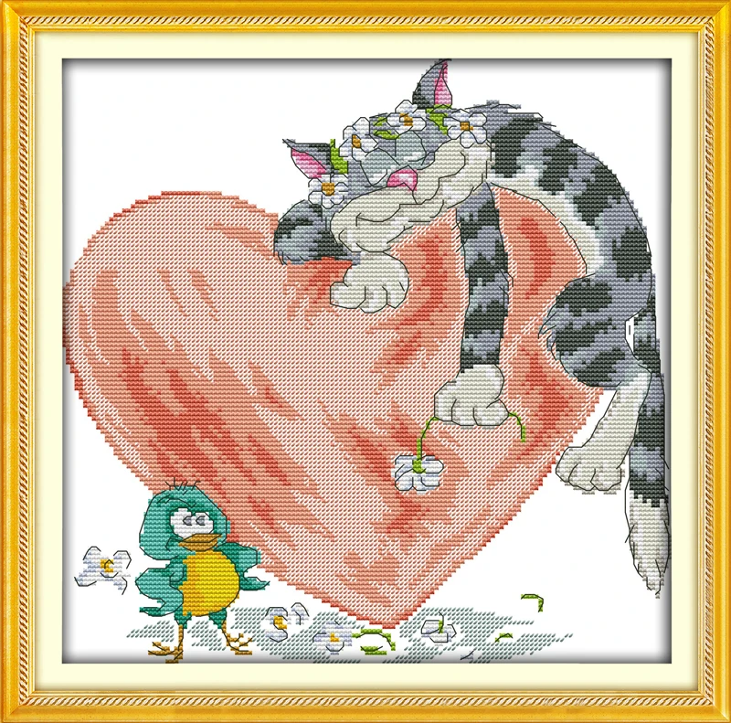 

Happy love, counted printed on fabric DMC 14CT 11CT Cross Stitch kits,embroidery needlework Sets Home Decor