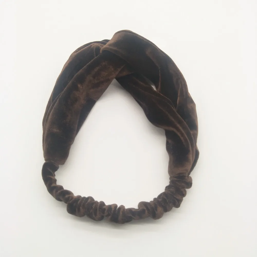 

Fashion Velvet Women Headband Cross Turban Elastic Hairband Head Wrap Hair Accessories Hair bands for Women