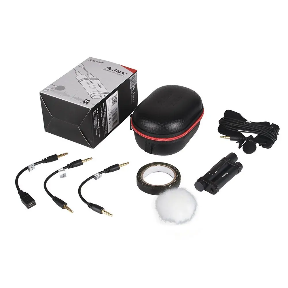 

Aputure A.lav professional omnidirectional lavalier microphone used with mobile, recorder other equipment for recording
