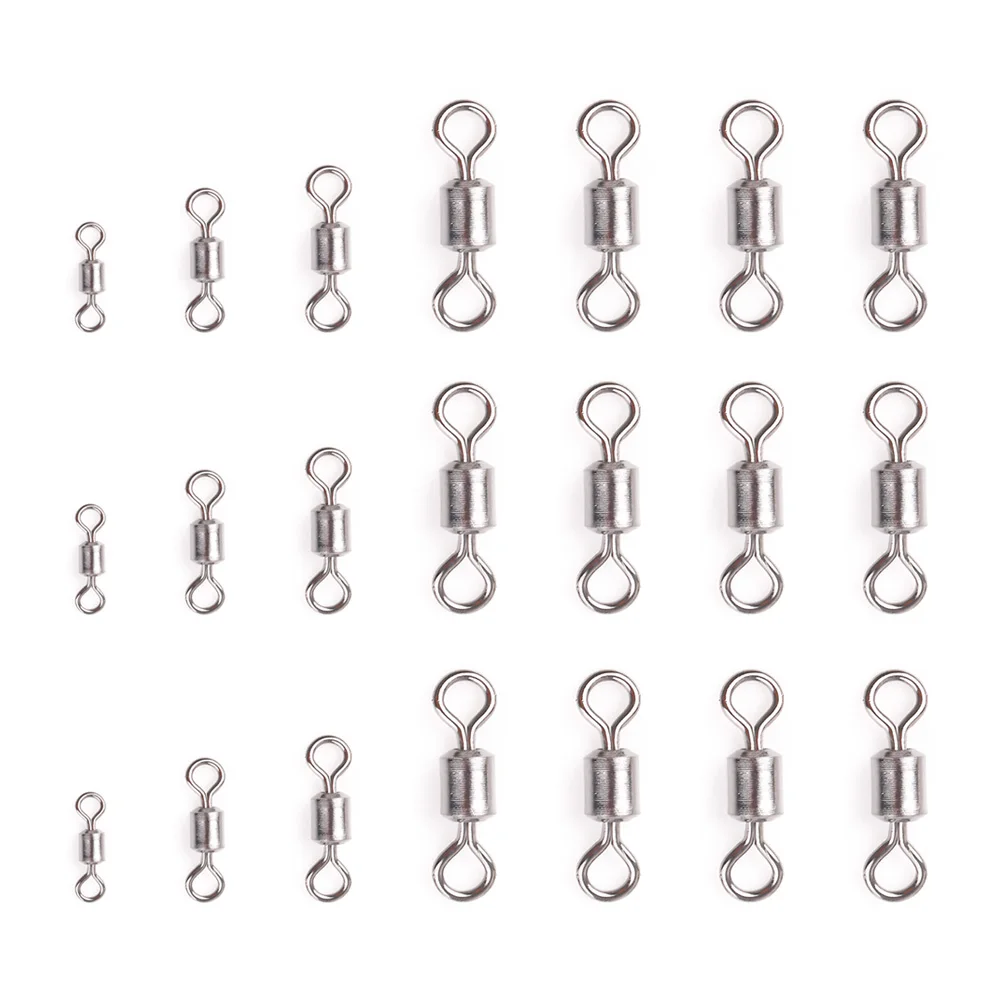 50pcs/lot Fishing Swivel Connector Copper Solid Eight Words Ring Connector Ball Fishing Accessories Sea