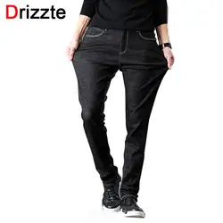 Drizze зимние мужские джинсы джинсовые мужские s стрейч Flockin джинсы Slim Fit плюс размер до 40 42 44 46 большие мужские вышитые джинсы брюки