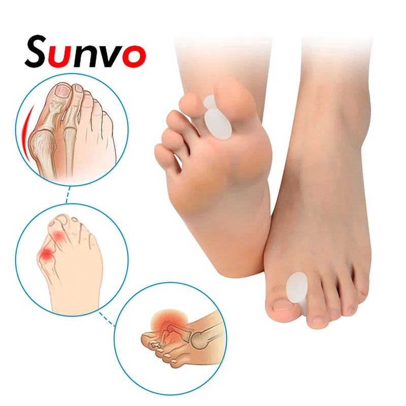 

Sunvo 1 pair Silicone Gel Toe Separator for Corrective Hallux Valgus Thumb Overlapping Repair Bone Protector Orthopedic Inserts