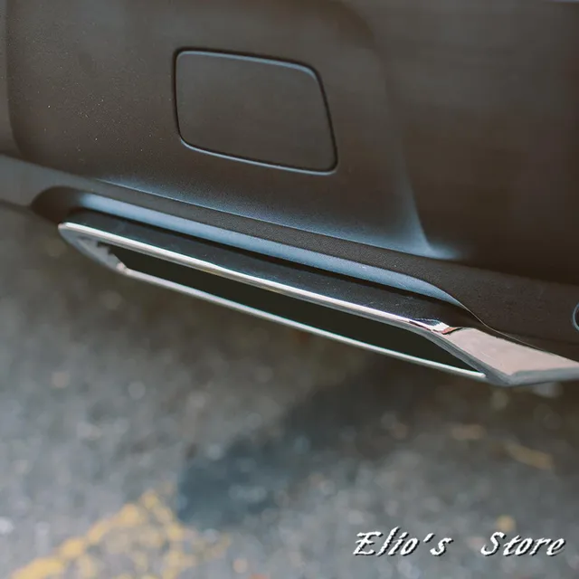 Car Styling 2PCS ABS Plastic Tail Rear Exhaust Muffler End Pipe Cover Decoration Trim For Peugeot 3008 5008 Allure 2017 2018