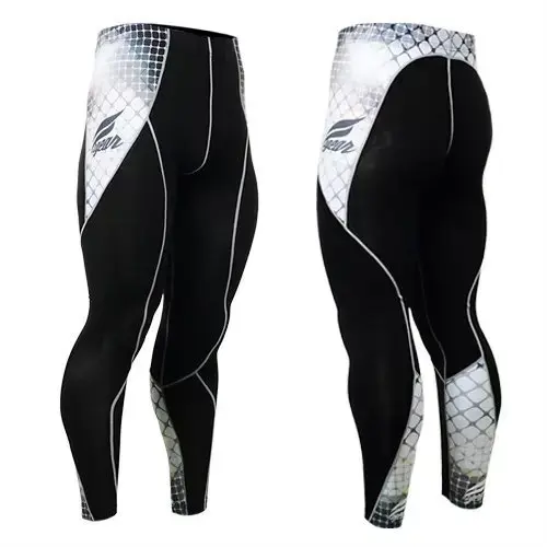 black and white compression pants