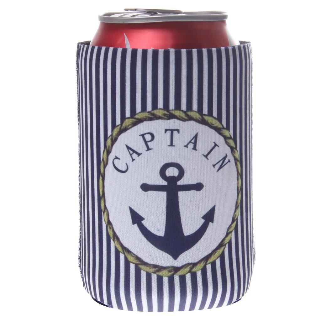 MagiDeal Set of 4pcs Tin Can Cooler Stubby Holder CAPTAIN And FIRST MATE can sleeves for wedding party favors gifts
