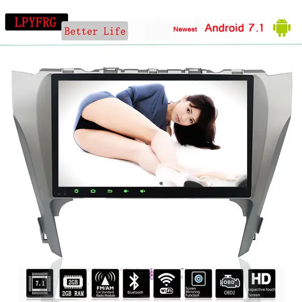 Sale 10.1" Android Car Stereo DVD For Toyota Camry 2015-17 support Auto Radio GPS Navigation Audio Video WiFi DAB OBD DISC AUX System 4