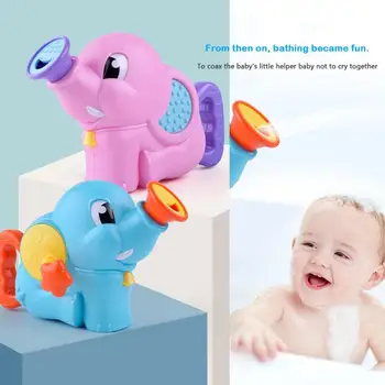 

Newborn Plastic Elephant Watering Pot Bath Toys Cute Baby Cartoon Baby Bath Shower Tool Water Toys For Kids Children