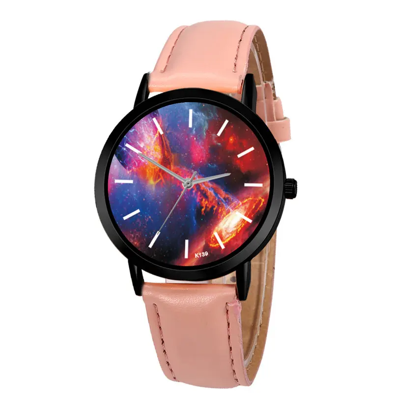 

Creative Analog Watches Unisex Classy Casual Quartz Solar System Space Watch Leather Strap Astronomy Planets Relogio Feminino