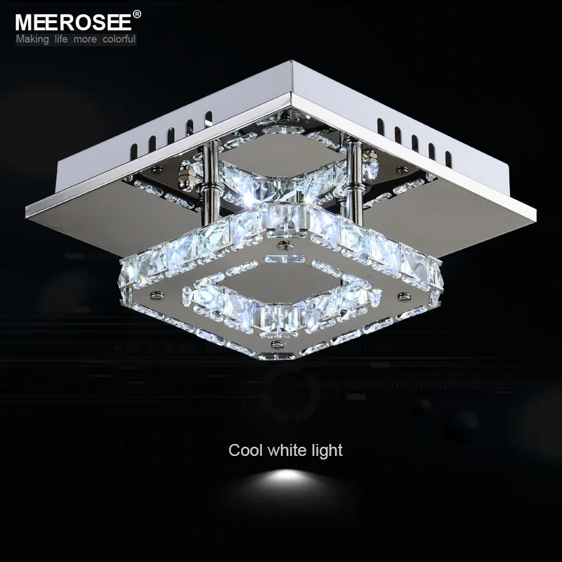 Square LED Crystal Chandelier Light for Aisle Porch Hallway Stairs wth
