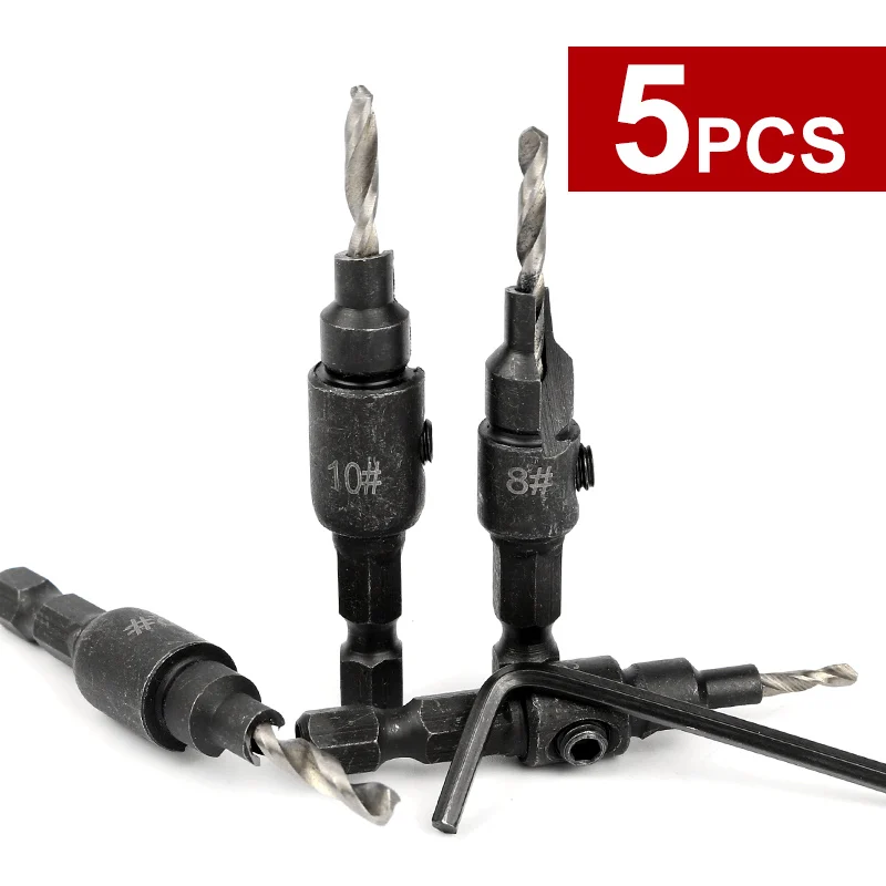 4pcs/lot DIY Countersink Drill Bit Drill Press Set Reamer Woodworking 5