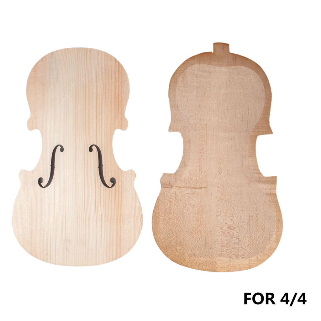 1 Set Wood Unfinished Violins Fiddle Spruce Panel Plate + Maple Backplate DIY Stringed Instruments Exquisite Workmanship
