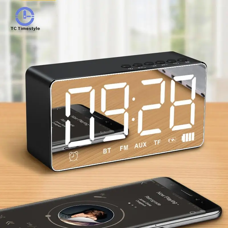 

Alarm Clock Bluetooth Speaker Wireless Phone Computer Mini Home Overweight Subwoofer Outdoor Portable Car Card 3D Surround