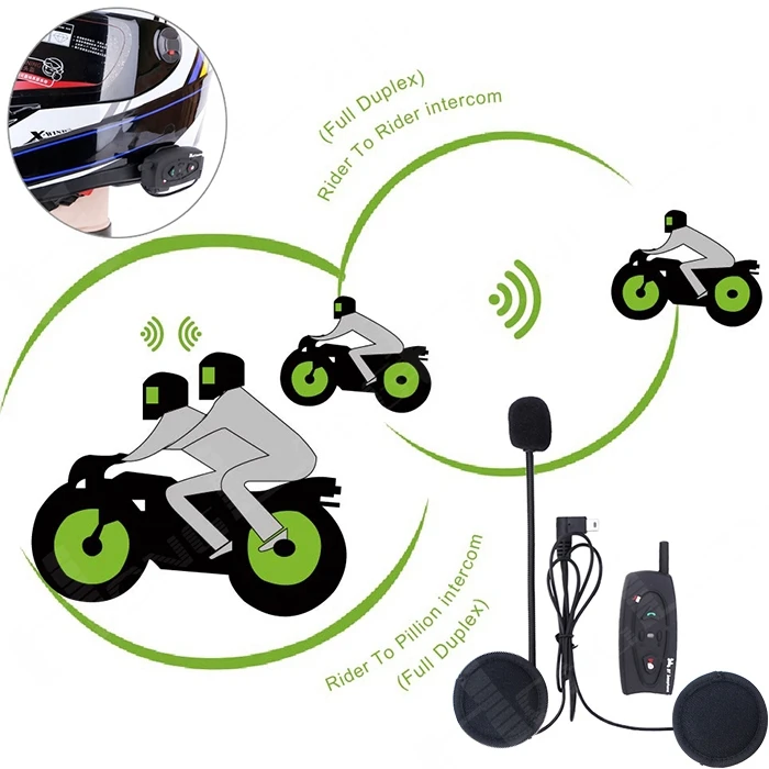 

BT Helemt Headset Motorcycle Bluetooth Helmet Intercom, 500M Bluetooth Motorcycle Interphone Headset  Free shipping!(Pack of 2)