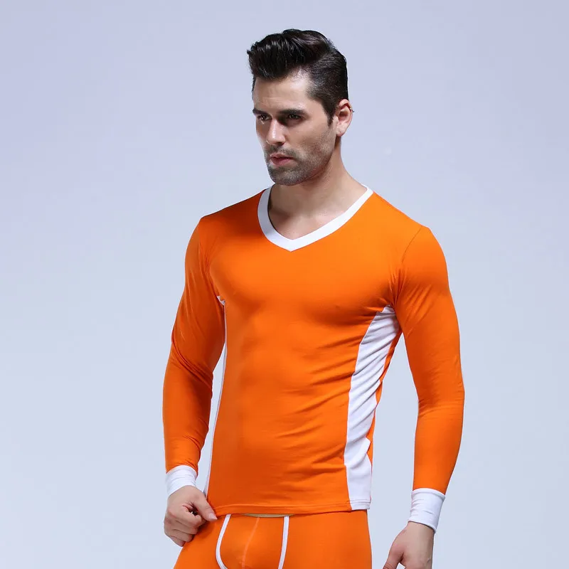 WJ бренд Для Мужчин's Кальсоны для женщин пикантные Для мужчин S Нижнее Бельё для девочек Термальность хлопок Человек Теплые зимние длинные Брюки для девочек Мотобрюки гей Утепленная одежда пижамы пижамы - Цвет: Orange
