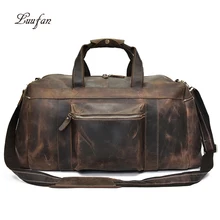 Большая вместительная мужская дорожная сумка, толстая, Crazy Horse, натуральная кожа, мужская сумка для путешествий, очень большая сумка для багажа, сумка на плечо, сумка-тоут