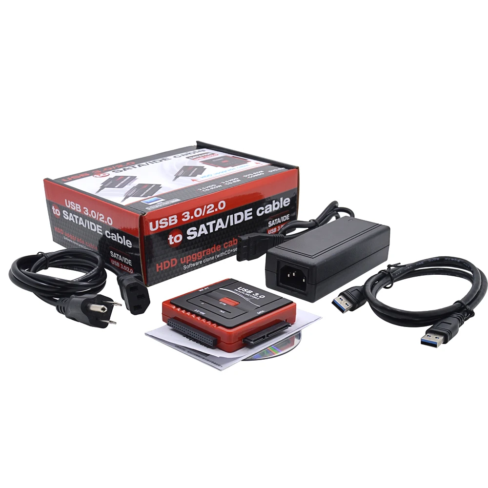 

US Plug USB 3.0 2.0 to SATA IDE 2.5" 3.5" Cable External HDD Hard Disk DRIVE Enclosure Adapter All in One HDD Docking Station