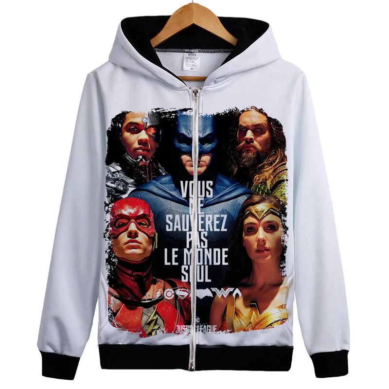  DC comics 3d hoodies Superhero Movie Justice League print hoodie Sweatshirt Men Women hoody Tracksu