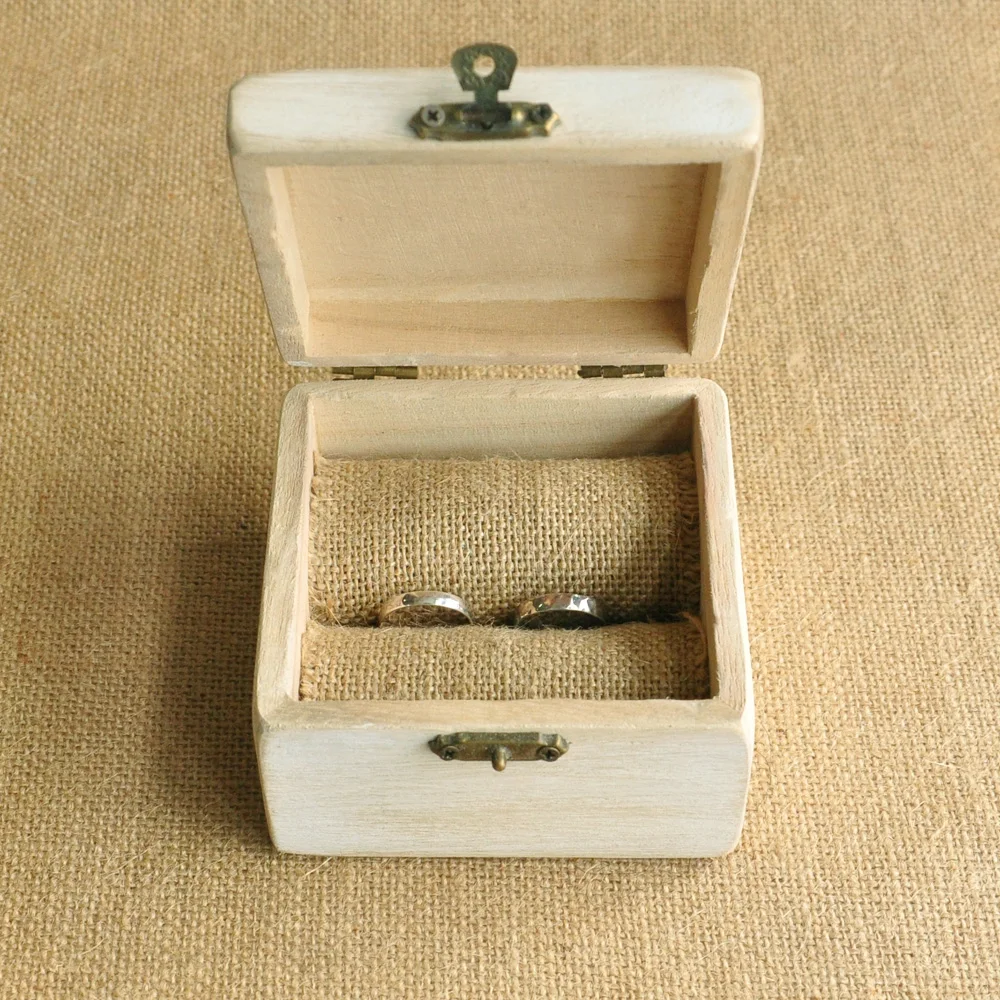Персонализированная Выгравированная деревянная коробочка для Кольца На заказ ваши инициалы и дата обручальное кольцо подушку коробка