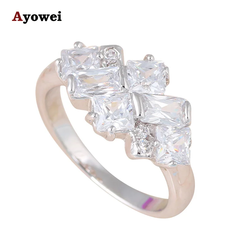 Популярные красивые подарки модные блестящие серебряные кольца для женщин подарок модные ювелирные изделия вечерние, юбилей#6,5#7 WR072