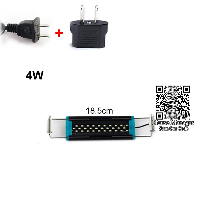 Аквариумный растительный светильник ing светодиодный светильник для аквариума регулируемая длина, светильник для рыб 220 в белый+ синий для аквариума - Цвет: 4W AU Plug adapter