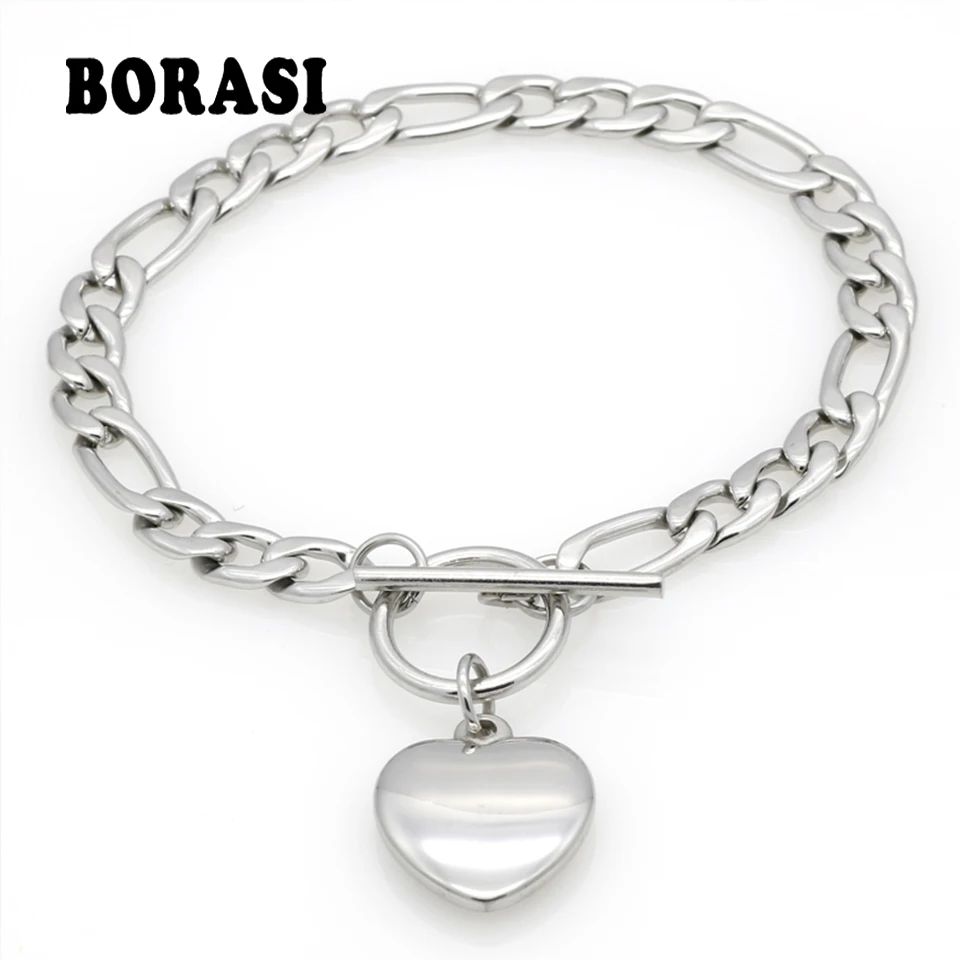 Новые модные браслеты на запястье с сердечками женские большие брендовые дизайнерский Шарм ювелирные изделия высокого качества из нержавеющей стали Свадебный Рождественский подарок