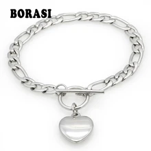 Новые модные браслеты на запястье с сердечками женские большие брендовые дизайнерский Шарм ювелирные изделия высокого качества из нержавеющей стали Свадебный Рождественский подарок