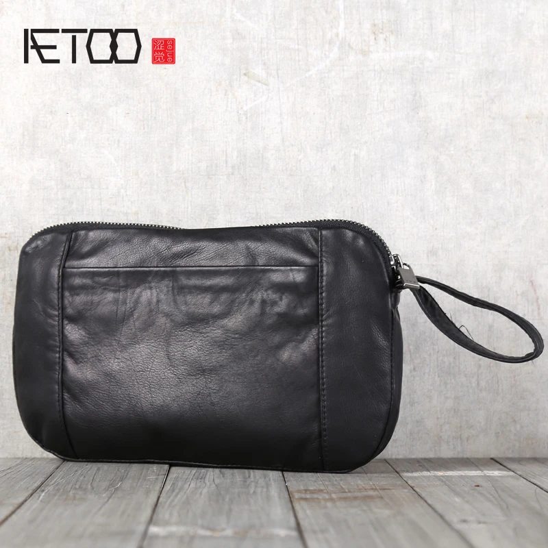 

BJYL Men's fetal cowhide handbag leather envelope bag