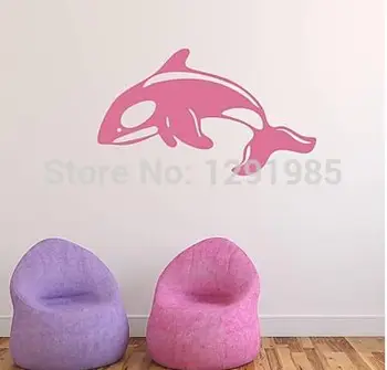 

Free Shipping lovely Dolphin Wall Sticker Decal Ideal for Kid Nursery Home Decor 2017 fashion Removable PVC poster