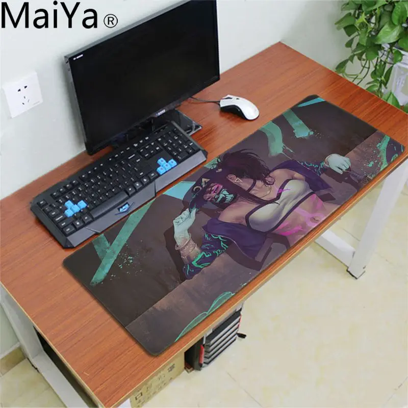 MaiYa в запасенном KDA Akali Удобная мышка коврик игровой резиновый коврик для компьютерной мыши мышь прочный коврик для мыши на стол - Цвет: LockEdge 30x80cm