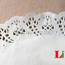 200 шт. 10,5 дюймов бумажная Кружевная салфетка овальная Свадебная белая круглая Рождественская замороженная подставка украшение стола