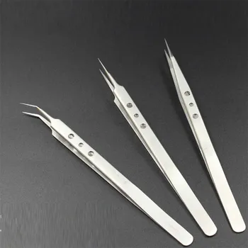 

Wozniak Phone Motherboard Repair Stainless steel Tweezer Elbow straight Sharp Point Anti-magnetic Anti-acid Tweezers