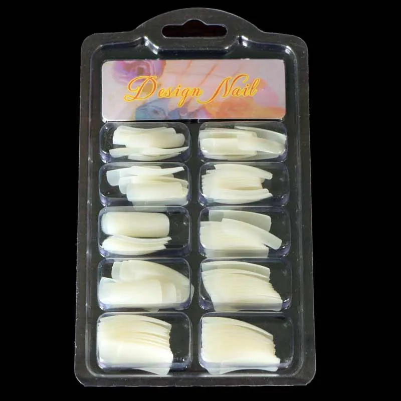 

100PCS French C-Curve Fake Nails Half False Nails Art Tips Artificial Nail Decoration For Salon Makeup Set Faux Ongles