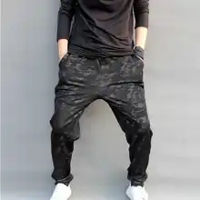 Камуфляжные брюки мужские весенние Свободные повседневные Висячие брюки со стрелкой мужские шаровары Хип-хоп harlan 4XL 5XL 6XL
