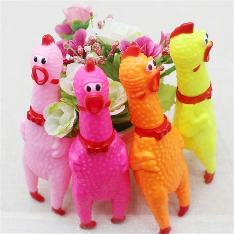 

18CM 31CM 41CM Dog Toys Screaming Rubber Chicken Dog Toys Squeak Squeaker Chew Dog Toys