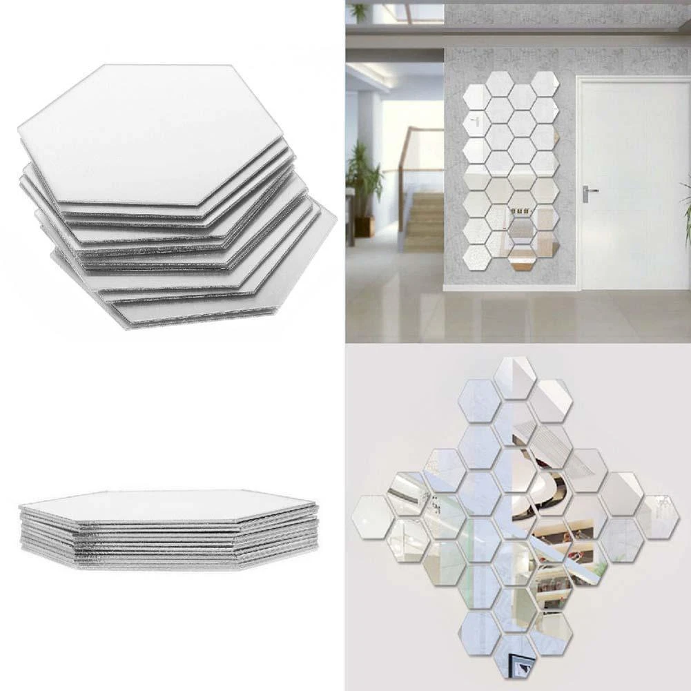 Hot 12pcs 3d Mirror Hexagon Vinyl Removable Wall Sticker Decal Home Decor Art Hot 12pcs 3d Mirror Hexagon Vinyl Removable Wall Sticker Decal Home Decor Art