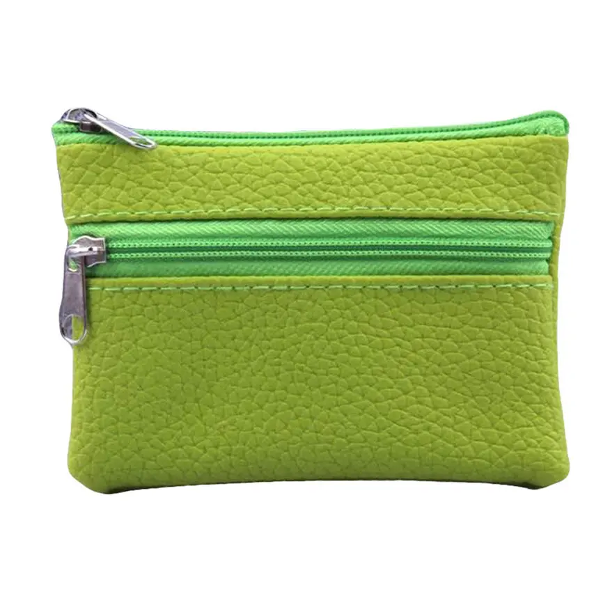 Женский кошелек WalletsCoin, женский кожаный бумажник для мужчин, многофункциональный кожаный кошелек на молнии для монет, кошелек для карт, женская маленькая сумка - Цвет: Green