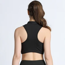 Новинка, Женский Топ для йоги, на молнии, спортивный бюстгальтер, пуш-ап, ударопрочный жилет, топы с подкладкой для бега, спортзала, фитнеса, бега, йоги