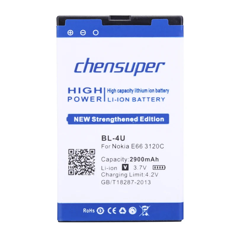 Chensuper 2900 мАч BL 4U/BL 4U батарея для Nokia E66 3120C/6212C 8900 6600S E75 5730XM 5330XM 8800SA 8800CA