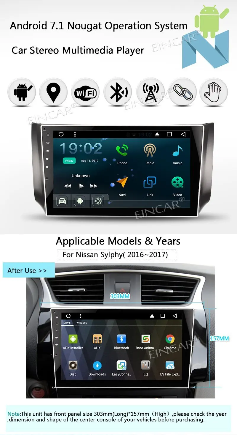 Excellent 4G Dongle Included! 10.1 Inch Android 7.1 Core Car Stereo In Dash Car RadioGPS Navigation Wifi AM/FM Auto Audio Radio for Nissan 1