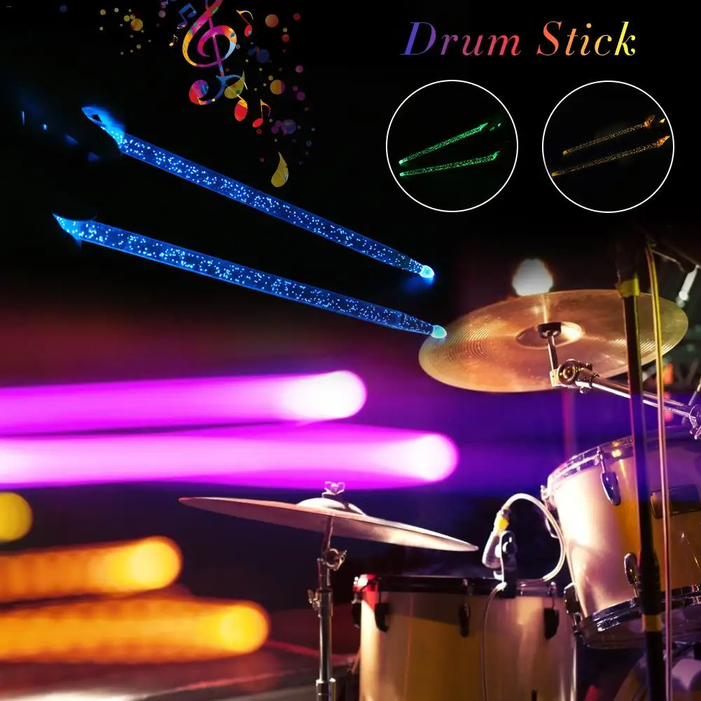 

Glowing Personalized Colorful Acrylic Drumstick Bright LED Light Up Drumsticks Blue Green Yellow For Band Performance Effect